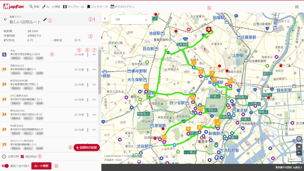 訪問ルートの作成・閲覧